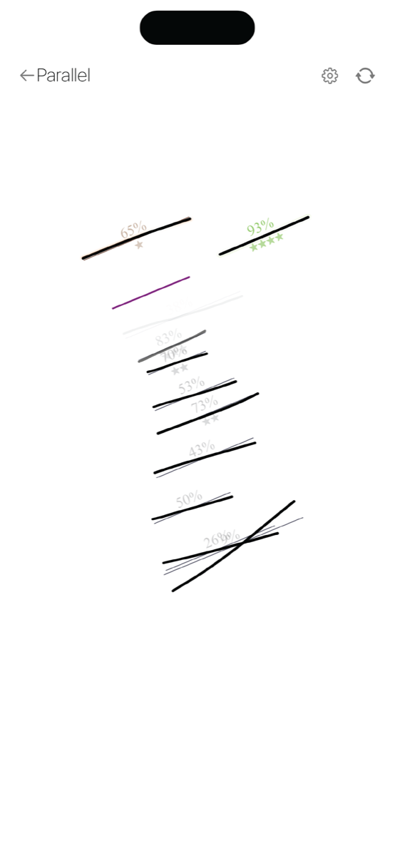 Drawing Practice iPhone screenshot with drawing drill
