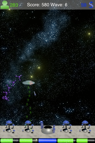 Space Attack!! upgrade and city defense gameplay