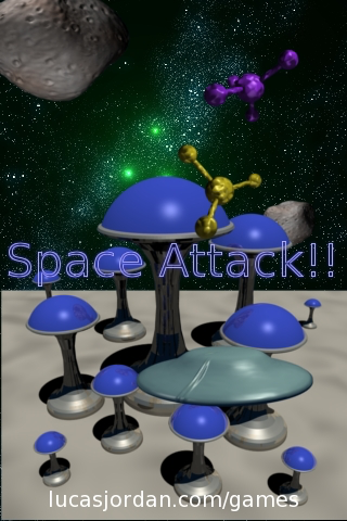 Space Attack!! gameplay with city defense and incoming objects